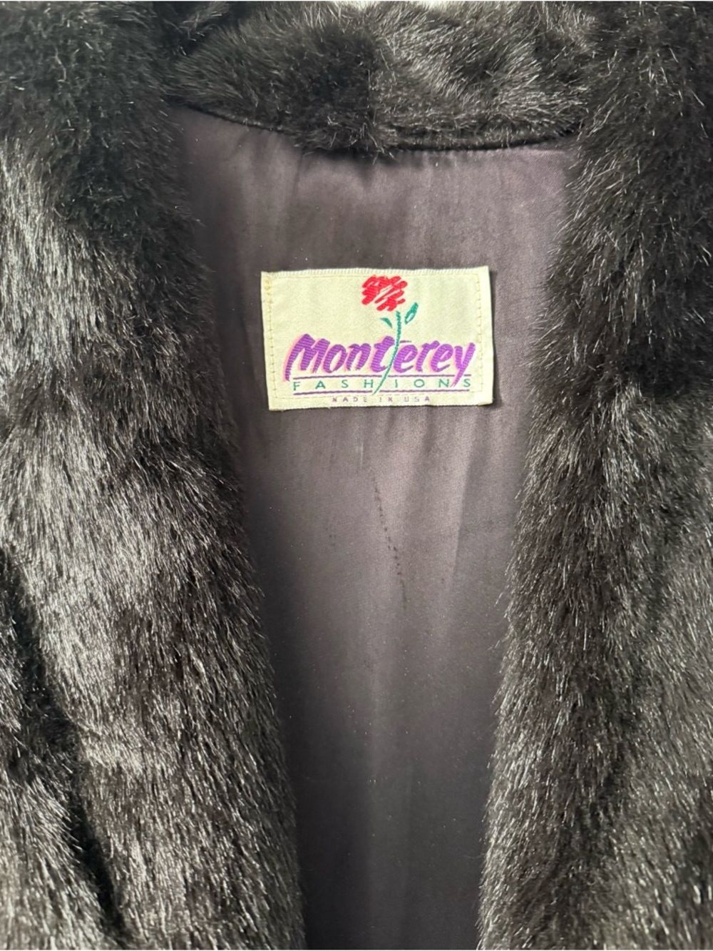 Monterey Fashions Long Black Faux Fur Long Coat - Classic Women's Outerwear - Picture 9 of 11